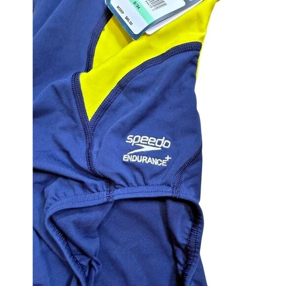Speedo Endurance+ Cross Back Team Navy/Gold Swimsuit Womens Size 8/34 Racing - Picture 4 of 5